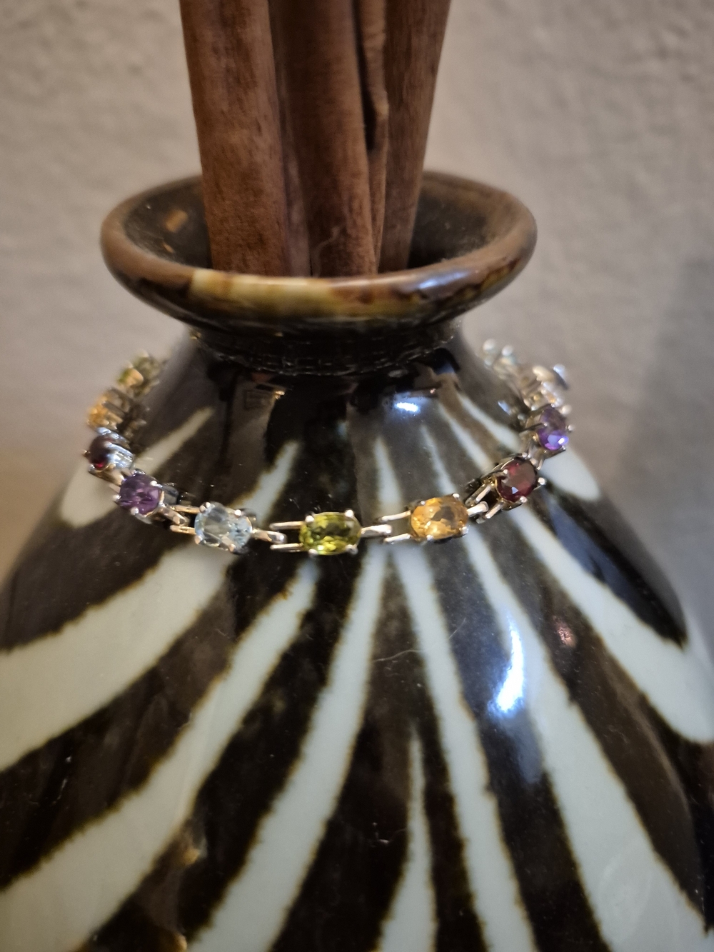 Multicolor Gemstone Tennis Bracelet - Women Jewelry